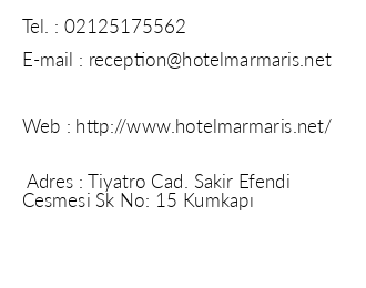 Hotel Marmaris Kumkap iletiim bilgileri